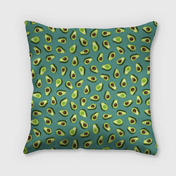 Подушка квадратная Веселый авокадо, цвет: 3D-принт
