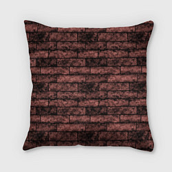 Подушка квадратная Стена из кирпича терракотового цвета Лофт, цвет: 3D-принт