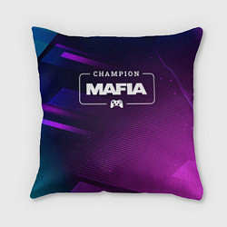 Подушка квадратная Mafia Gaming Champion: рамка с лого и джойстиком н, цвет: 3D-принт