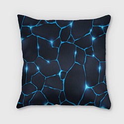 Подушка квадратная Синие разломы, цвет: 3D-принт