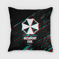 Подушка квадратная Resident Evil в стиле Glitch Баги Графики на темно, цвет: 3D-принт