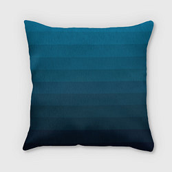 Подушка квадратная Blue stripes gradient, цвет: 3D-принт