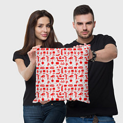 Подушка квадратная RED MONSTERS, цвет: 3D-принт — фото 2