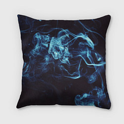 Подушка квадратная Неоновые пары дыма - Синий, цвет: 3D-принт