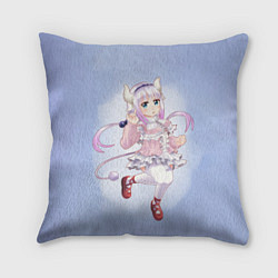 Подушка квадратная Kanna Дракорничная госпожи Кобаяси, цвет: 3D-принт