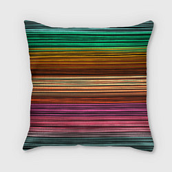 Подушка квадратная Multicolored thin stripes Разноцветные полосы, цвет: 3D-принт