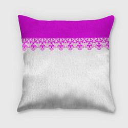 Подушка квадратная White and pink lace pattern, цвет: 3D-принт