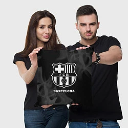 Подушка квадратная Barcelona Sport на темном фоне, цвет: 3D-принт — фото 2