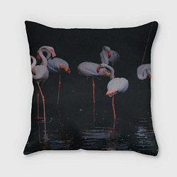 Подушка квадратная Фламинго - вода, цвет: 3D-принт