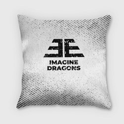 Подушка квадратная Imagine Dragons с потертостями на светлом фоне, цвет: 3D-принт