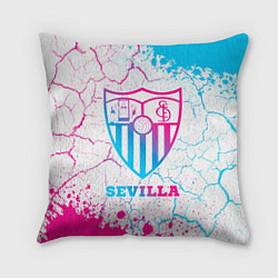 Подушка квадратная Sevilla FC Neon Gradient, цвет: 3D-принт