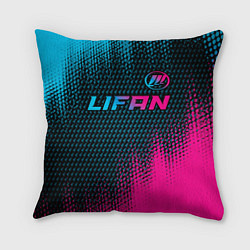 Подушка квадратная Lifan Auto Neon Gradient, цвет: 3D-принт