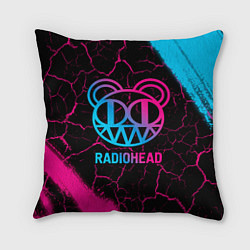 Подушка квадратная Radiohead - neon gradient, цвет: 3D-принт