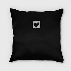 Подушка квадратная Пустое сердце - заплатка, цвет: 3D-принт
