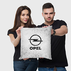 Подушка квадратная Opel с потертостями на светлом фоне, цвет: 3D-принт — фото 2