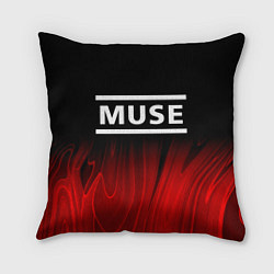 Подушка квадратная Muse red plasma, цвет: 3D-принт