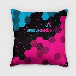Подушка квадратная Apex Legends - neon gradient: символ сверху, цвет: 3D-принт