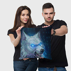 Подушка квадратная Ледяной волк, цвет: 3D-принт — фото 2