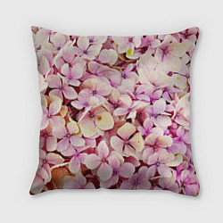 Подушка квадратная Розовые цветы яркой поляной, цвет: 3D-принт
