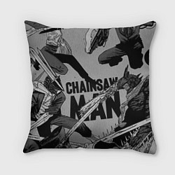 Подушка квадратная Chainsaw man comix, цвет: 3D-принт