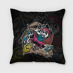 Подушка квадратная Панда танцует Брейк-данс, цвет: 3D-принт