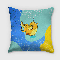 Подушка квадратная Желтая слониха - балерина, цвет: 3D-принт