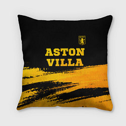 Подушка квадратная Aston Villa - gold gradient: символ сверху, цвет: 3D-принт