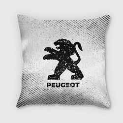 Подушка квадратная Peugeot с потертостями на светлом фоне, цвет: 3D-принт