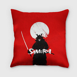 Подушка квадратная Самурай С Катаной На Красном Фоне, цвет: 3D-принт