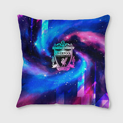 Подушка квадратная Liverpool неоновый космос, цвет: 3D-принт