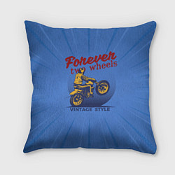 Подушка квадратная Винтажный стиль мотоциклист, цвет: 3D-принт