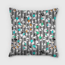 Подушка квадратная Abstract pattern on striped gray background, цвет: 3D-принт