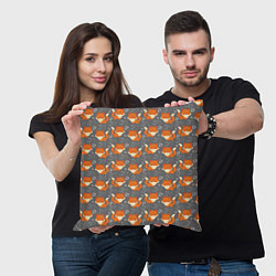 Подушка квадратная Веселые лисички, цвет: 3D-принт — фото 2