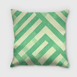 Подушка квадратная Зеленые геометрические узоры, цвет: 3D-принт