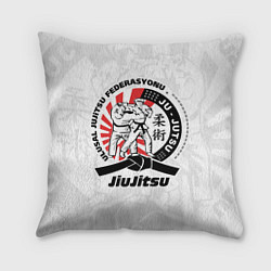 Подушка квадратная Jiujitsu emblem Джиу-джитсу, цвет: 3D-принт