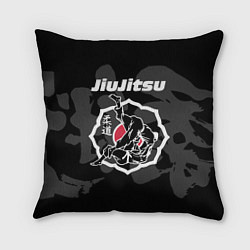 Подушка квадратная Jiu-jitsu throw logo, цвет: 3D-принт
