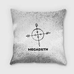 Подушка квадратная Megadeth с потертостями на светлом фоне, цвет: 3D-принт