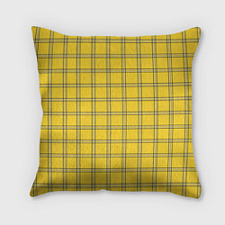 Подушка квадратная Классическая желтая клетка, цвет: 3D-принт