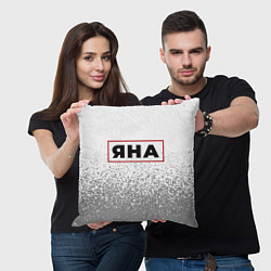 Подушка квадратная Яна - в красной рамке на светлом, цвет: 3D-принт — фото 2