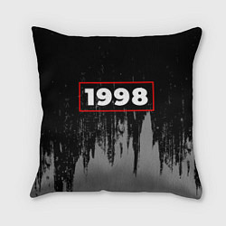 Подушка квадратная 1998 - в красной рамке на темном, цвет: 3D-принт