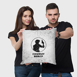 Подушка квадратная Cowboy Bebop с потертостями на светлом фоне, цвет: 3D-принт — фото 2