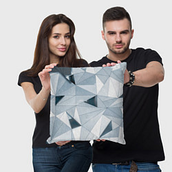 Подушка квадратная Множество треугольников - Абстрактная броня, цвет: 3D-принт — фото 2