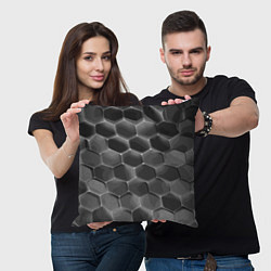 Подушка квадратная Черные камни, цвет: 3D-принт — фото 2