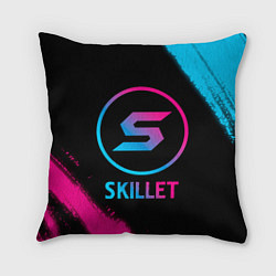 Подушка квадратная Skillet - neon gradient, цвет: 3D-принт
