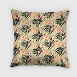 Подушка квадратная Пальмы и гепард узор, цвет: 3D-принт