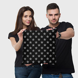 Подушка квадратная Звездный фон черный, цвет: 3D-принт — фото 2