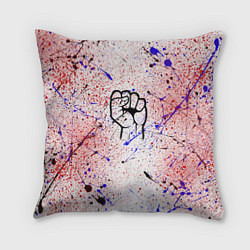 Подушка квадратная Не сдавайся - кулак, цвет: 3D-принт