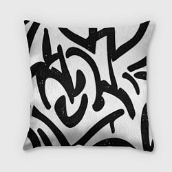 Подушка квадратная Хаотичные узоры в стиле граффити, цвет: 3D-принт