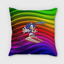 Подушка квадратная Sonic - hedgehog - skateboarding - bands, цвет: 3D-принт