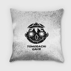 Подушка квадратная Tomodachi Game с потертостями на светлом фоне, цвет: 3D-принт